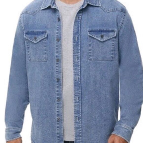 Frye Blue Denim Shirt XXL Button Down - Picture 1 of 4